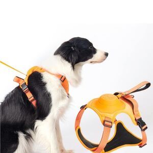 🧡 No-Pull Dog Harness with Leash – Size Medium (Orange)
